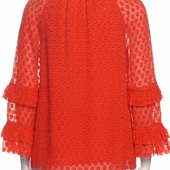 Tory Burch fully lined ruffle sleeve blouse. Never worn - Picture 3 of 4